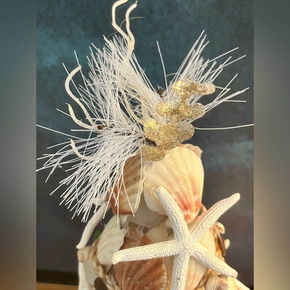 Custom Coastal Shell + Sea Glass Christmas Tree NEW - Picture 5 of 7